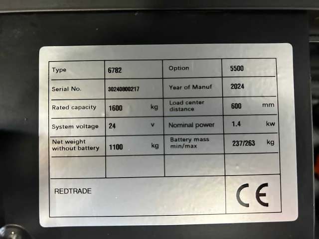 2024 noblelift ps16n elektrische stapelaar 5.5m - afbeelding 17 van  24