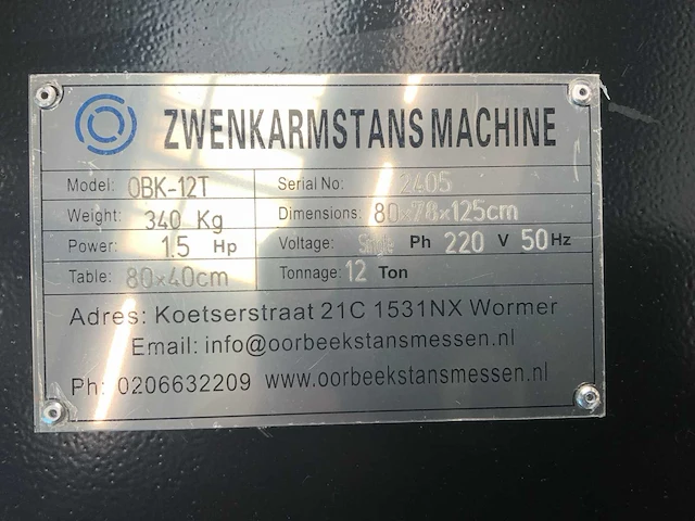 2024 obk 12 obk-12t zwenkarmstansmachine - afbeelding 10 van  18