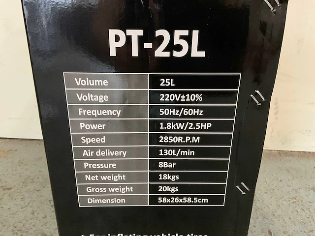 2024 powertech pt-25l luchtcompressor - afbeelding 9 van  10