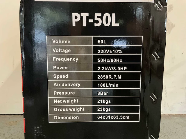 2024 powertech pt-50l luchtcompressor - afbeelding 9 van  10