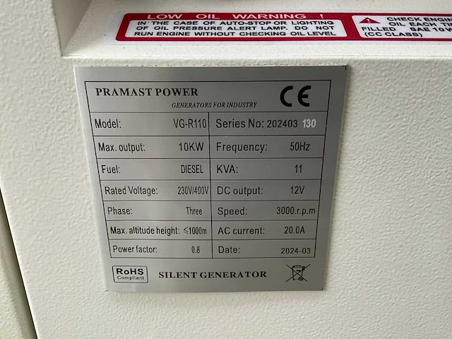 2024 pramast vg-r110 noodstroomaggregaat - afbeelding 12 van  12