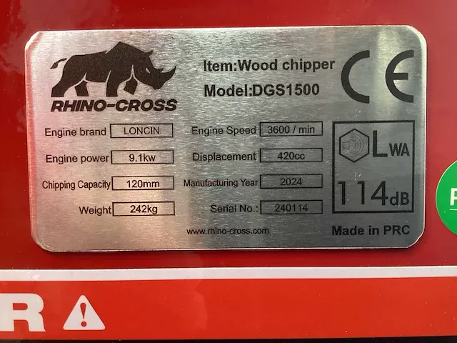2024 rhino-cross dgs1500 houthakselaar - afbeelding 3 van  11