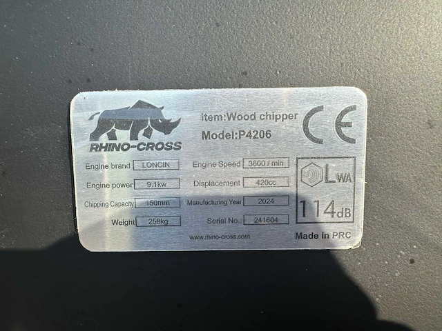 2024 rhino-cross p4206 houthakselaar op aanhanger - afbeelding 10 van  19