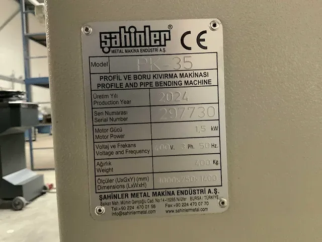 2024 sahinler pk-35 profielbuigmachine - afbeelding 8 van  10