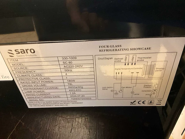 2024 saro sc 80 gebaksvitrine - afbeelding 8 van  8
