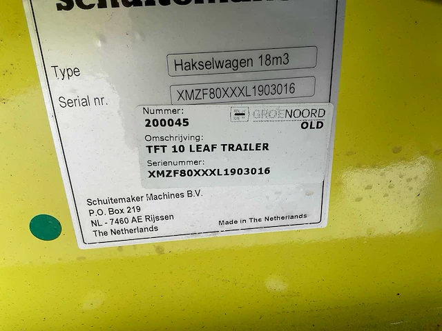 2024 schuitemaker tft10 / 18m3 hakselwagen - afbeelding 17 van  24