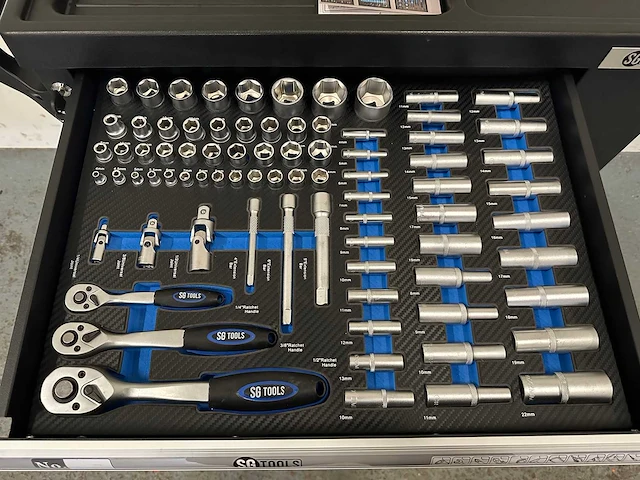 2024 sg tools xl model blue gereedschap wagen gevuld - afbeelding 15 van  17