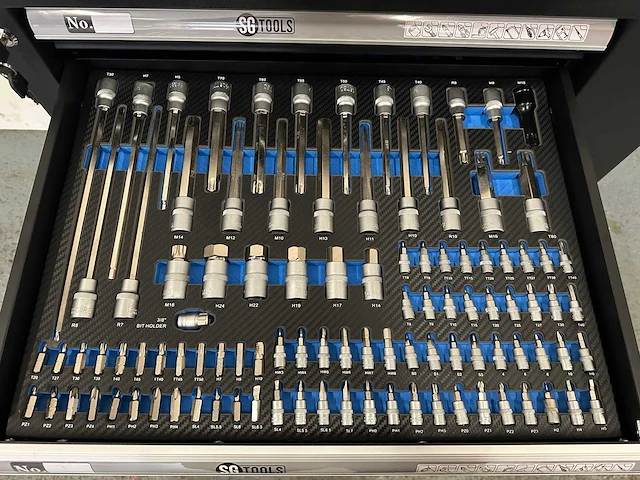 2024 sg tools xl model blue gereedschap wagen gevuld - afbeelding 16 van  17