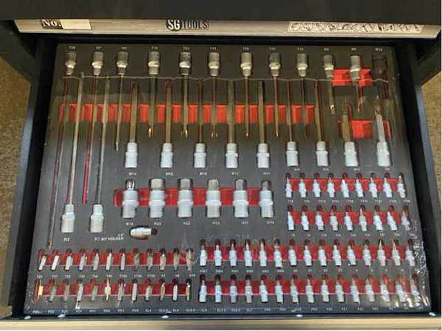2024 sg tools xl model red gereedschap wagen gevuld - afbeelding 7 van  11