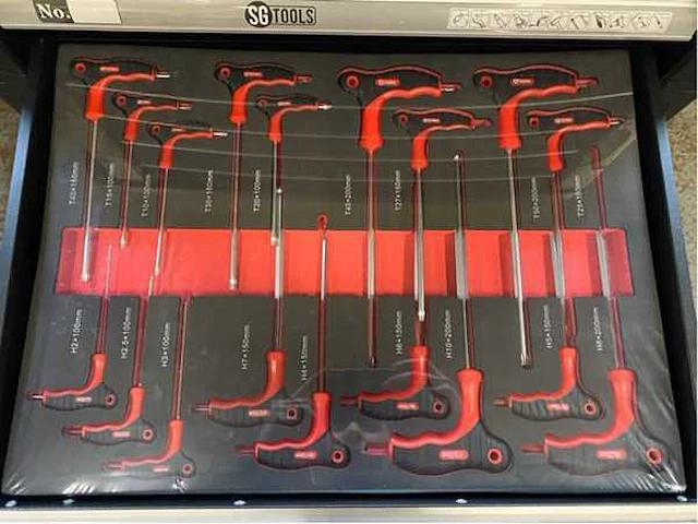 2024 sg tools xl model red gereedschap wagen gevuld - afbeelding 10 van  11