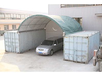 2024 stahlworks 20ft 6x6 meter met eind zeil shelter overkapping / tent tussen 2 containers - afbeelding 5 van  6