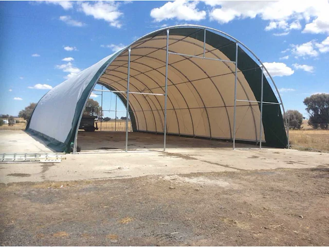 2024 stahlworks 24x12,20x6,1 meter opslagshelter / garagetent - afbeelding 2 van  4