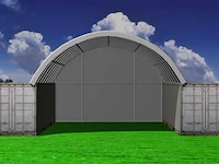 2024 stahlworks 40ft 12x6 meter met eind zeil shelter overkapping / tent tussen 2 containers - afbeelding 4 van  5
