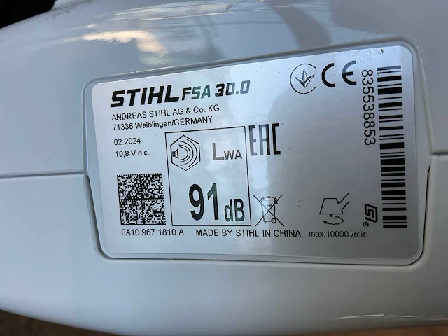 2024 stihl fsa 30 accu-grastrimmer - afbeelding 6 van  6