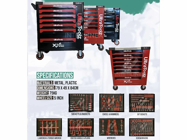 2024 ultratoolz 7/7 basic black gereedschapswagen - afbeelding 15 van  15
