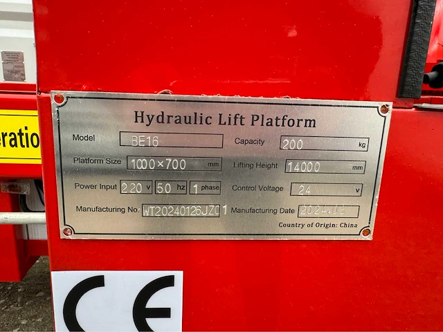 2024 vtc lift be16 hoogwerker - afbeelding 21 van  28