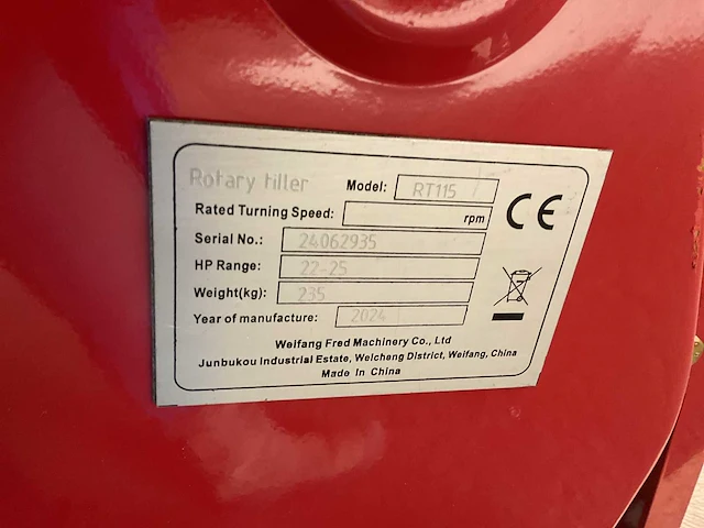 2024 weifang fred machinery rt115 grondfrees - afbeelding 7 van  7