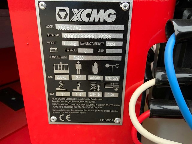 2024 xcmg xg0807ac hoogwerker - afbeelding 14 van  22