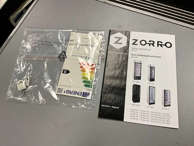 2024 zorro zk 310 glasdeur koelkast - afbeelding 6 van  7