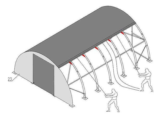 2025 - easy-going - (12x9,15x4,50 meter) - garage tent / opslag shelter 304015r - afbeelding 7 van  11