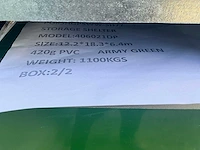 2025 - easy-going - (18,30x12,20x6,40 meter) - army green / garage / tent / opslag shelter 406021dp - afbeelding 3 van  14