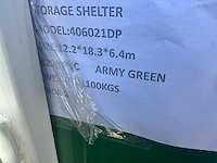 2025 - easy-going - (18,30x12,20x6,40 meter) - army green / garage / tent / opslag shelter 406021dp - afbeelding 6 van  14