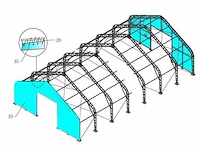 2025 - easy-going - (18,30x12,20x6,40 meter) - army green / garage / tent / opslag shelter 406021dp - afbeelding 7 van  14