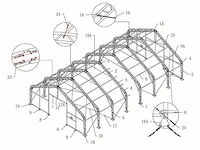 2025 - easy-going - (18,30x12,20x6,40 meter) - army green / garage / tent / opslag shelter 406021dp - afbeelding 8 van  14