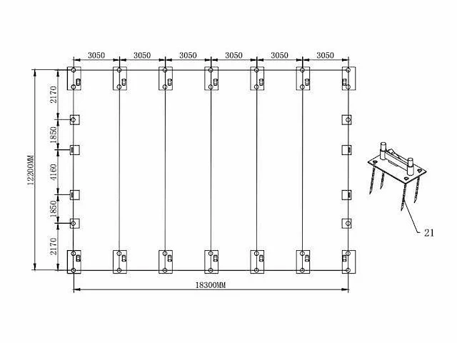 2025 - easy-going - (18,30x12,20x6,40 meter) - army green / garage / tent / opslag shelter 406021dp - afbeelding 14 van  14