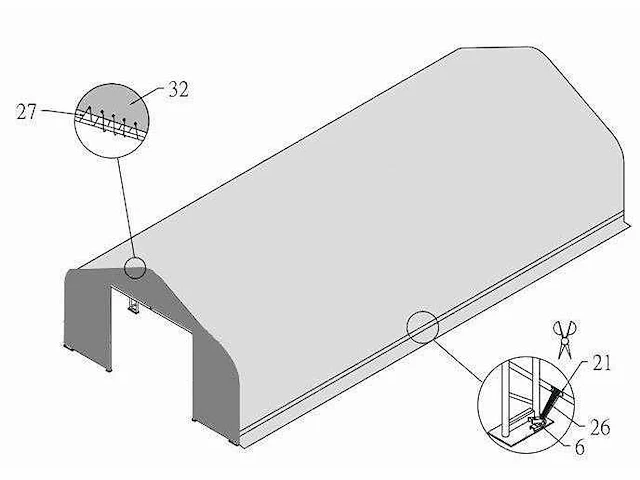 2025 - easy-going - (18,3x9,15x6,1 meter) - garage tent / opslag shelter 306020dp - afbeelding 2 van  12
