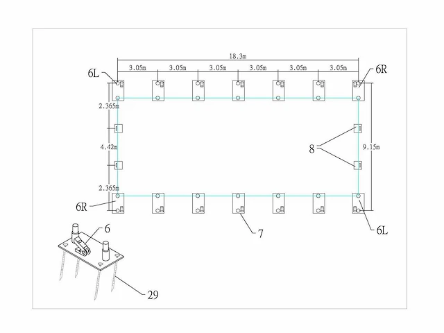 2025 - easy-going - (18,3x9,15x6,1 meter) - garage tent / opslag shelter 306020dp - afbeelding 8 van  12