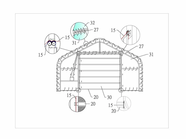 2025 - easy-going - (18,3x9,15x6,1 meter) - garage tent / opslag shelter 306020dp - afbeelding 10 van  12