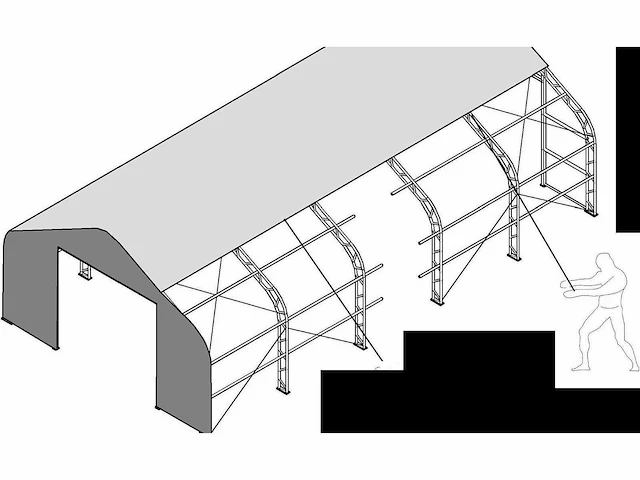 2025 - easy-going - (18,3x9,15x6,1 meter) - garage tent / opslag shelter 306020dp - afbeelding 12 van  12