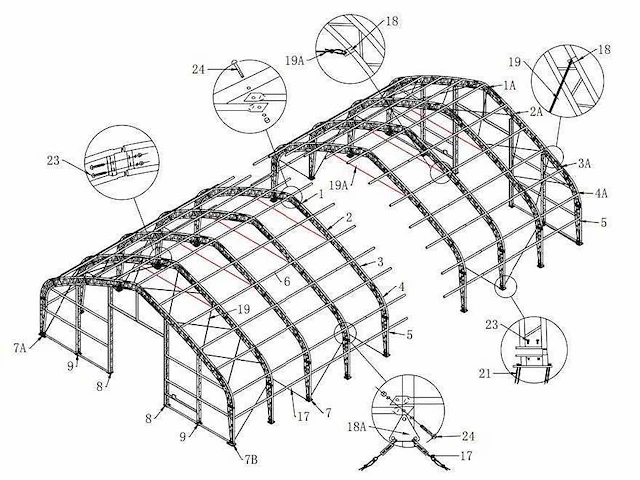 2025 - easy-going - (30,5x15,25x7,01 meter) - garage tent / opslag shelter 5010023p - afbeelding 18 van  23