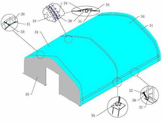 2025 - easy-going - (30,5x15,25x7,01 meter) - garage tent / opslag shelter 5010023p - afbeelding 20 van  23
