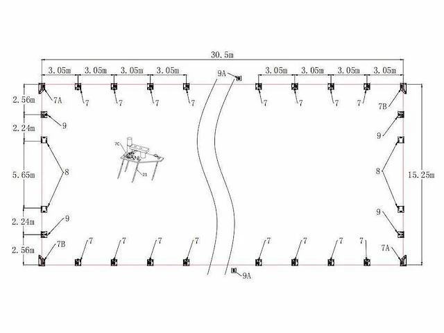 2025 - easy-going - (30,5x15,25x7,01 meter) - garage tent / opslag shelter 5010023p - afbeelding 21 van  23