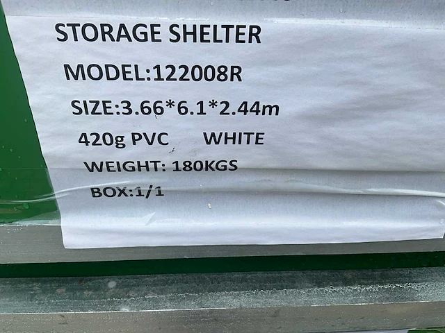 2025 - easy-going - (6,10x3,66x2,44 meter) - garage / tent / opslag shelter 122008r - afbeelding 6 van  7