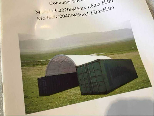 2025 - easy-going - (6x6x2 meter) - shelter overkapping / tent tussen 2 containers c2020 - afbeelding 9 van  28