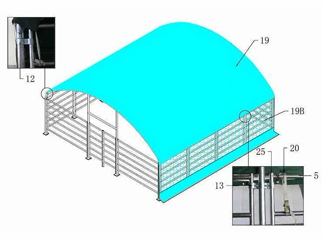 2025 - easy-going - (8x8x4,0 meter) - dierenverblijf / shelter 8 meter - afbeelding 10 van  14