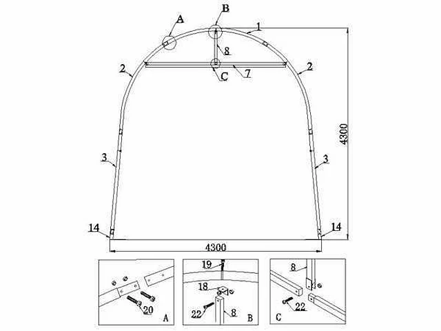 2025 - easy-going - (9,20x4,30x4,30 meter) - garage tent / opslag shelter 143014r - afbeelding 12 van  15