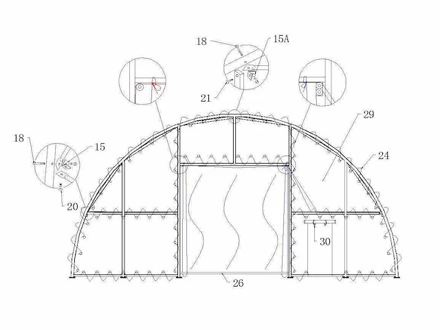 2025 - easygoing - (24x12,20x6,10 meter) - garage tent / opslag shelter 408020r - afbeelding 9 van  23