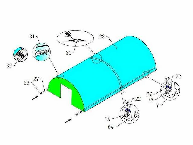 2025 - easygoing - (24x12,20x6,10 meter) - garage tent / opslag shelter 408020r - afbeelding 13 van  23