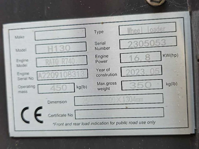 2025 - heracles - h130 wheel loader - shovel - afbeelding 11 van  11