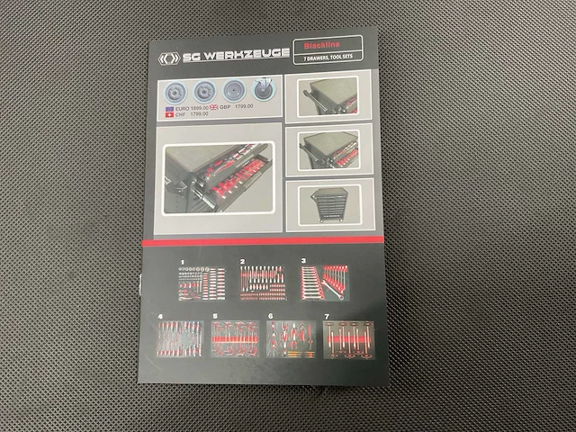 2025 - sg werkzeuge 7 laden 266 pc’s blacklist gereedschapswagen gevuld - afbeelding 10 van  22