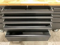 2025 72” 15 laden htc7215pc-1 zwart/hout gereedschapswagen - afbeelding 3 van  16