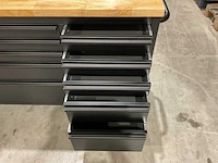 2025 72” 15 laden htc7215pc-1 zwart/hout gereedschapswagen - afbeelding 4 van  16