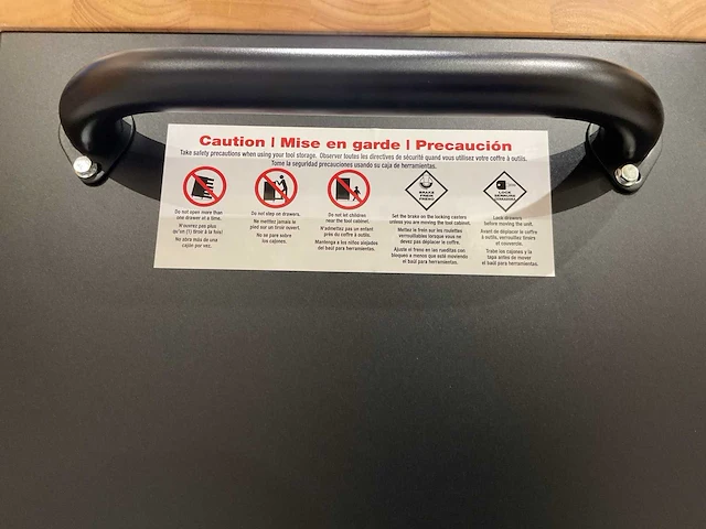 2025 72” 15 laden htc7215pc-1 zwart/hout gereedschapswagen - afbeelding 5 van  16