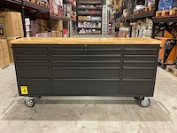 2025 72” 15 laden htc7215pc-1 zwart/hout gereedschapswagen - afbeelding 15 van  16