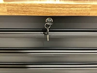 2025 72” 15 laden htc7215pc-1 zwart/hout gereedschapswagen - afbeelding 16 van  16