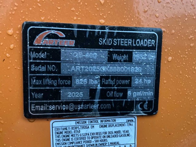 2025 arteer qb 480 skid steer ongebruikt - afbeelding 22 van  29